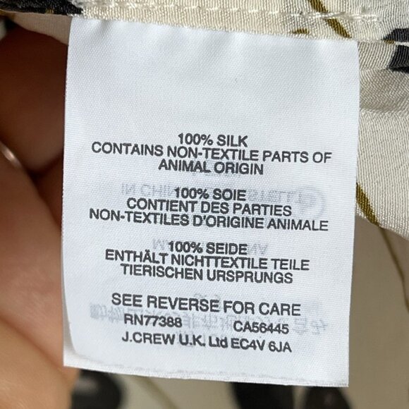 J. Crew Cherry Print Silk Top sz 10 Sleeveless Ruffle Ivory Capsule Office - Picture 9 of 10